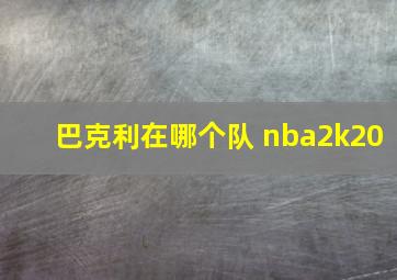 巴克利在哪个队 nba2k20